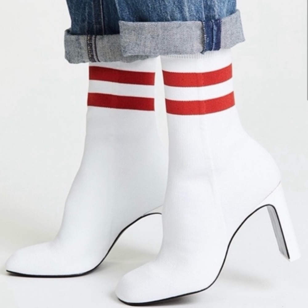 NEW Rag & Bone Women’s Ellis Striped Knit Sock Ankle Boots, Size 35 (US Size 5)
